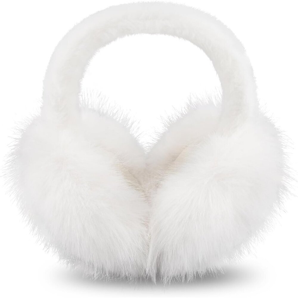 Women Girls Faux Fur Earmuffs Warm Winter Foldable Cozy Fashion Accessory